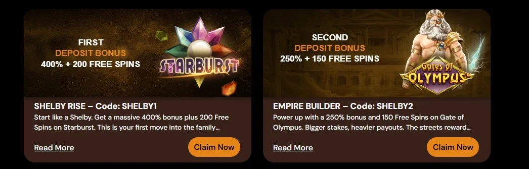 ShelbyWin Casino welcome bonus