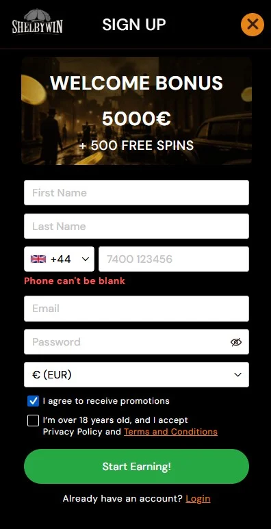 ShelbyWin Casino Register